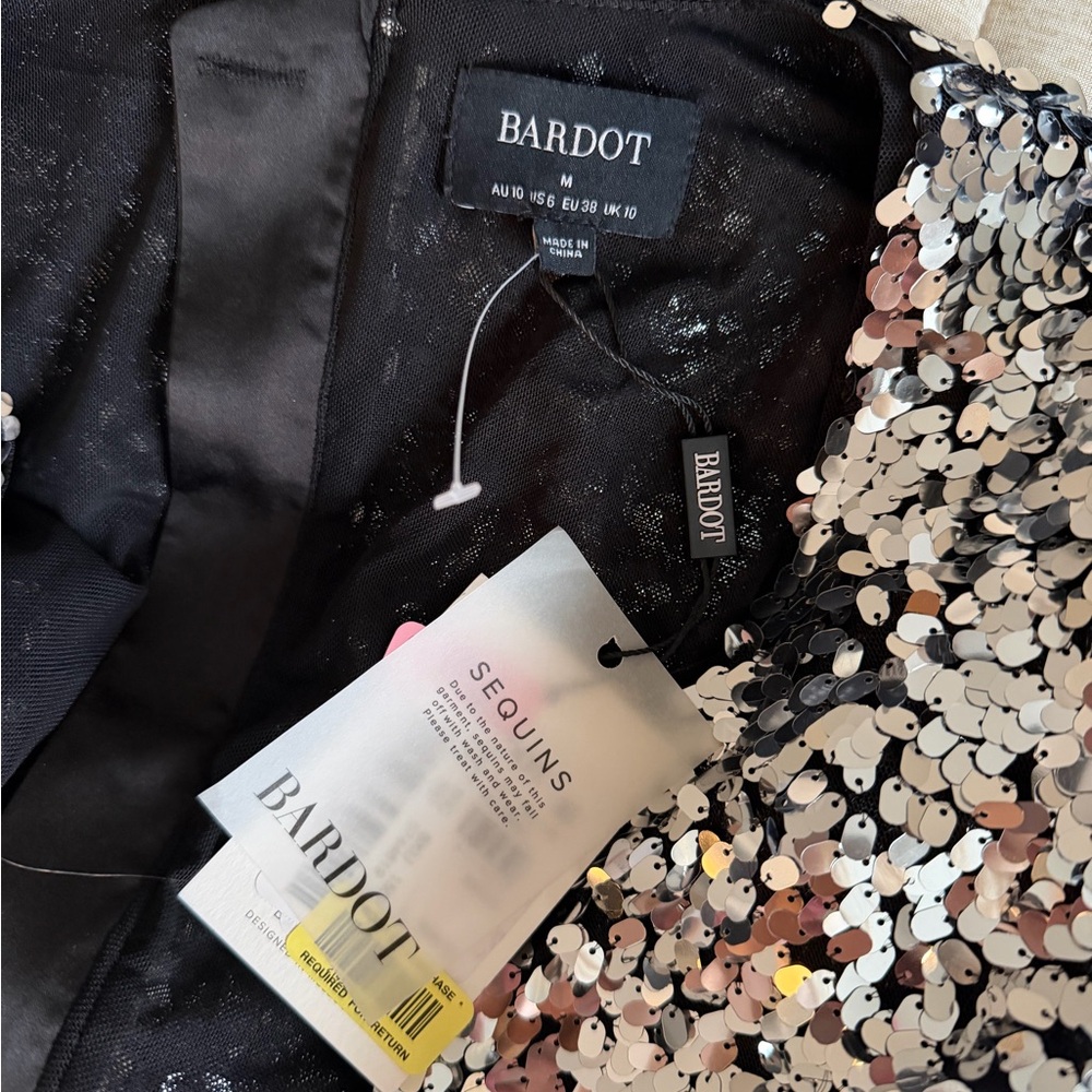 Bardot Silver Sequin Dress - Picture 5 of 5